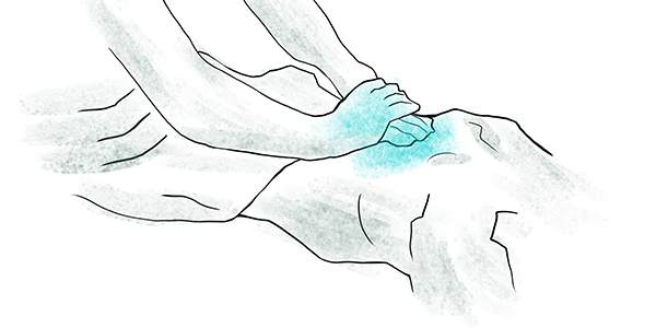 Grafik - Medizinische Massage eines Physiotherapeuten